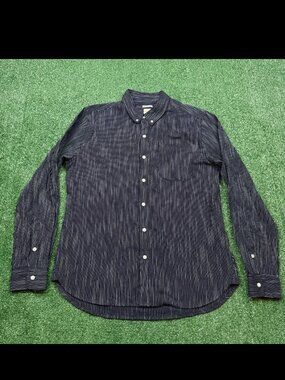 Bridge & Burn Button Up Shirt Men's Size L Black Long Sleeve Original Slim